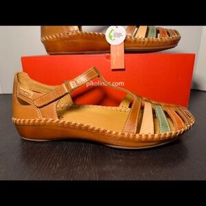 Pikolinos P. Vallarta 655-0843C1 Leather Sandals Brandy/Multicolor EU 39/US 8.5